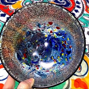 By Swedish sculptor Bertil Vallien, vintage glass bowl